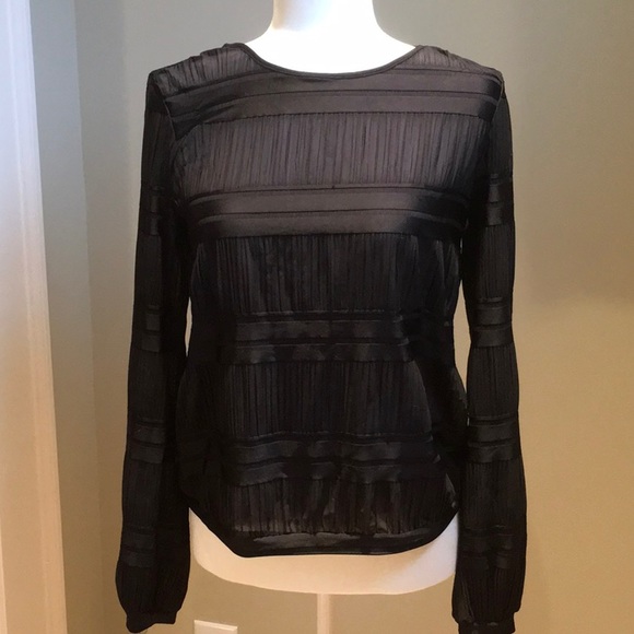 The Limited Eva Longoria Black pleated blouse - Picture 2 of 8